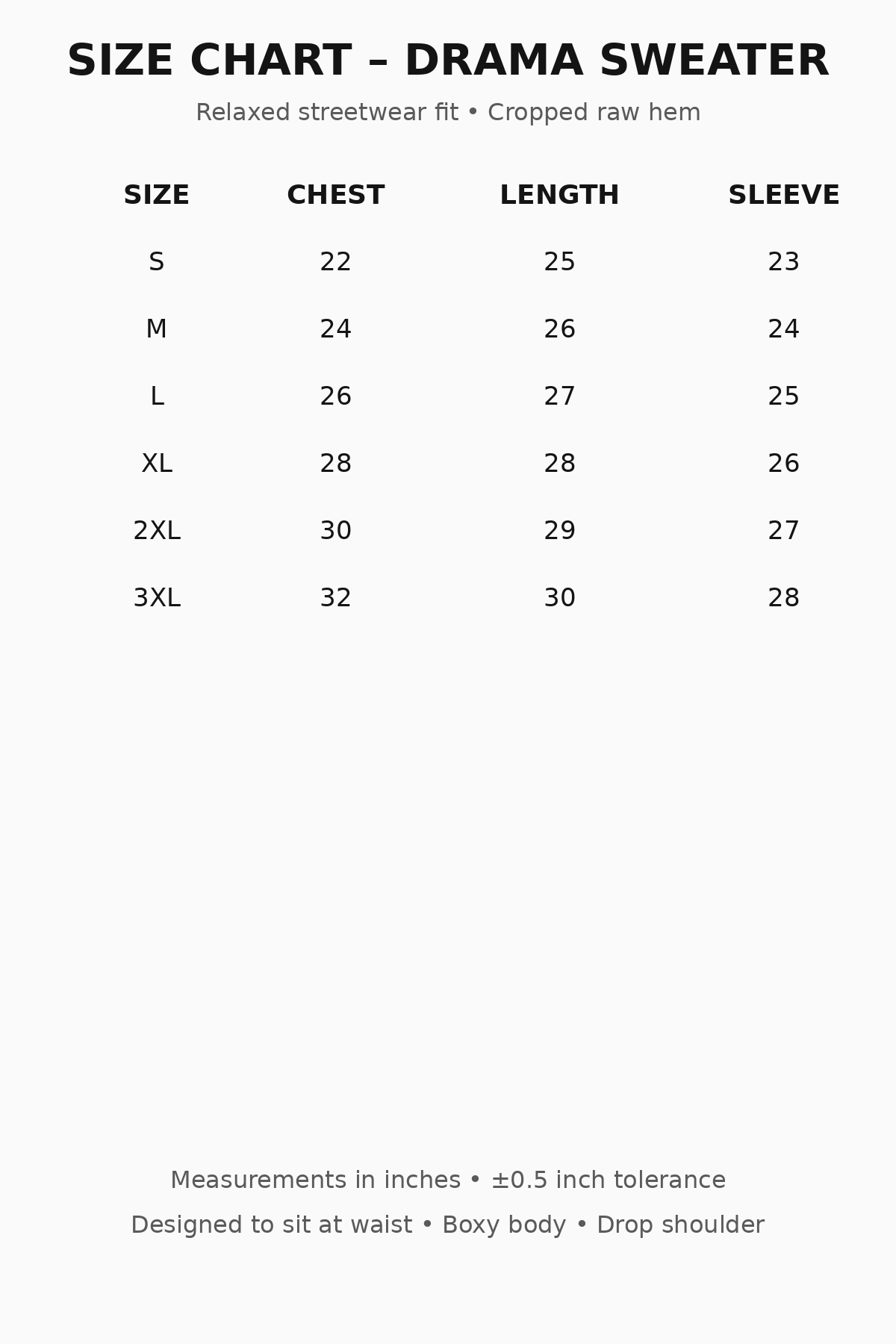 Drama No Script for Survival – Distressed Crewneck (White)